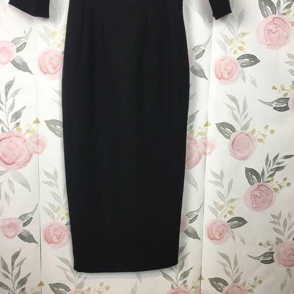 Mary Crafts Black Hourglass Dress womens XS 0 Business Cosplay Collared Neck - Picture 3 of 11